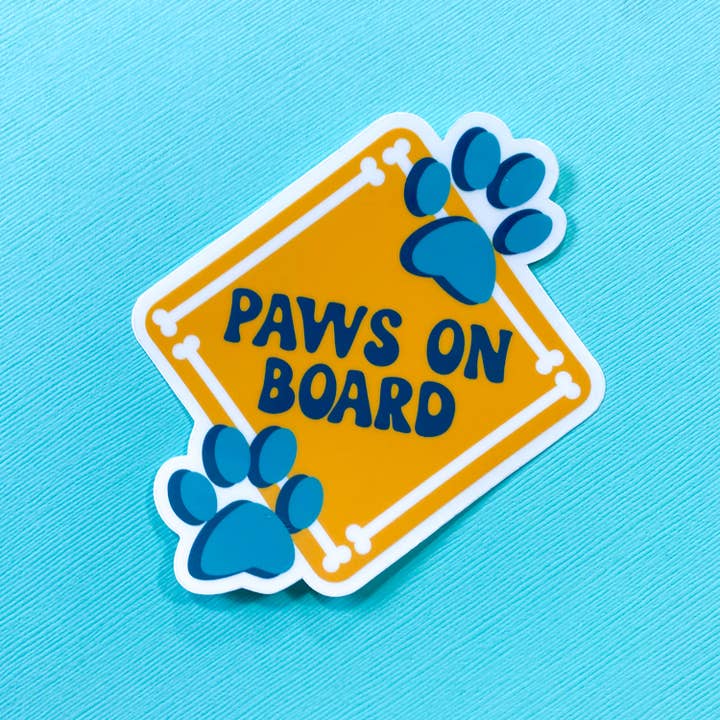 Chelzart - Wholesale Sticker - Paws On Board Sticker | Dog Mom Decal