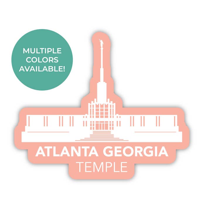 Autocollant Temple d'Atlanta en Géorgie, Temple d'Atlanta en Géorgie pour la vente par JasmineTreeDesign