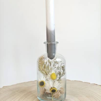 DRYdecorations - Wholesale Dried/Pressed Flowers - Droogbloemen in fles collectie PARELWIT2
