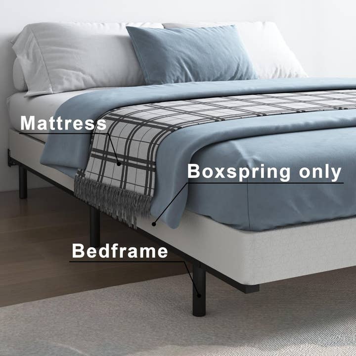 Queen 3 Inch Low Profile Box Spring Heavy Duty Metal Bed Base Mattress Foundation for wholesale on Faire4