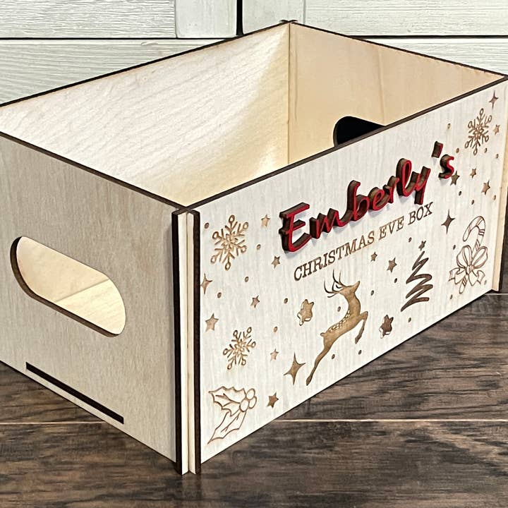 Deer Custom Designs - Vente Décoration de Noël - Boîte de réveillon de Noël en bois | Caisse de Noël pour enfant5