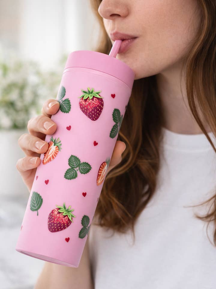 Tumblerbeker Aardbeien (2 opties) voor wholesale door the cute cloud