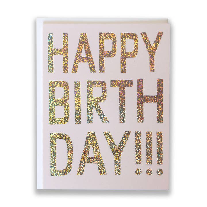 Banquet Workshop - Wholesale Birthday Card - Glitter Hologram Foil Birthday Card