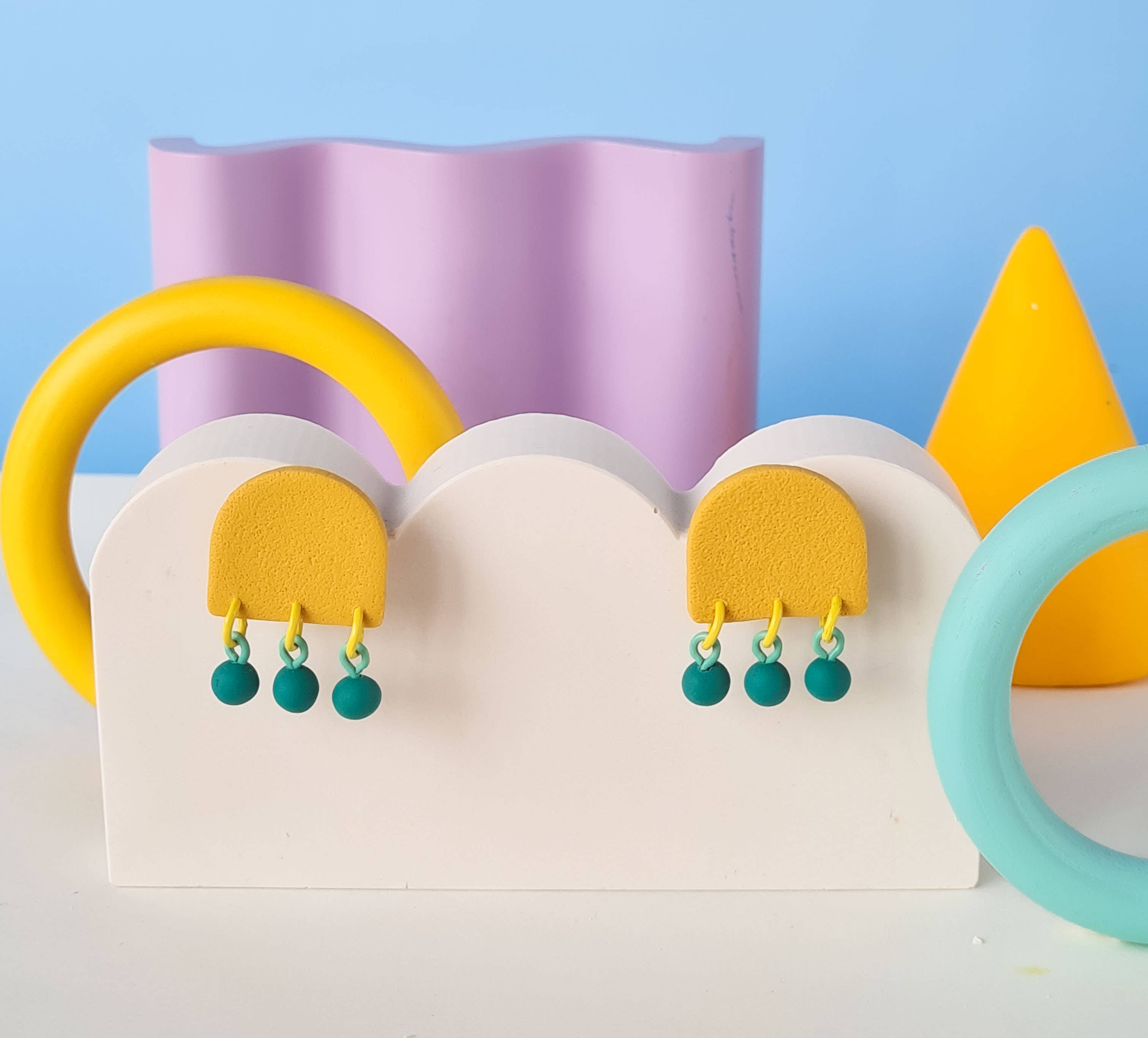 Mono - Wholesale Dangle Earrings - colorful patterned handmade clay earrings in 19 varieties11