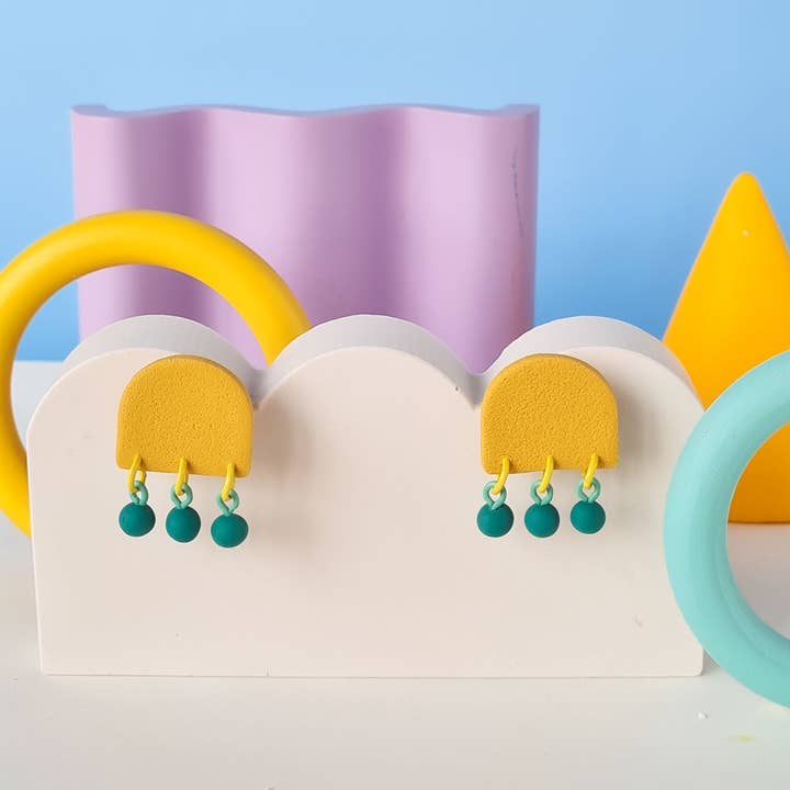 Mono - Wholesale Dangle Earrings - colorful patterned handmade clay earrings in 19 varieties11