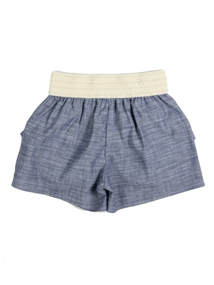 Our signature chambray short (P13950) for wholesale by P.S Kate