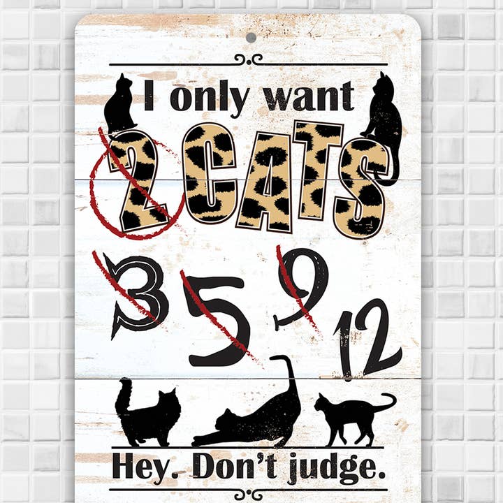 Lone Star Art Metal Signs - Wholesale Sign - I Only Want Cats - Metal Sign7