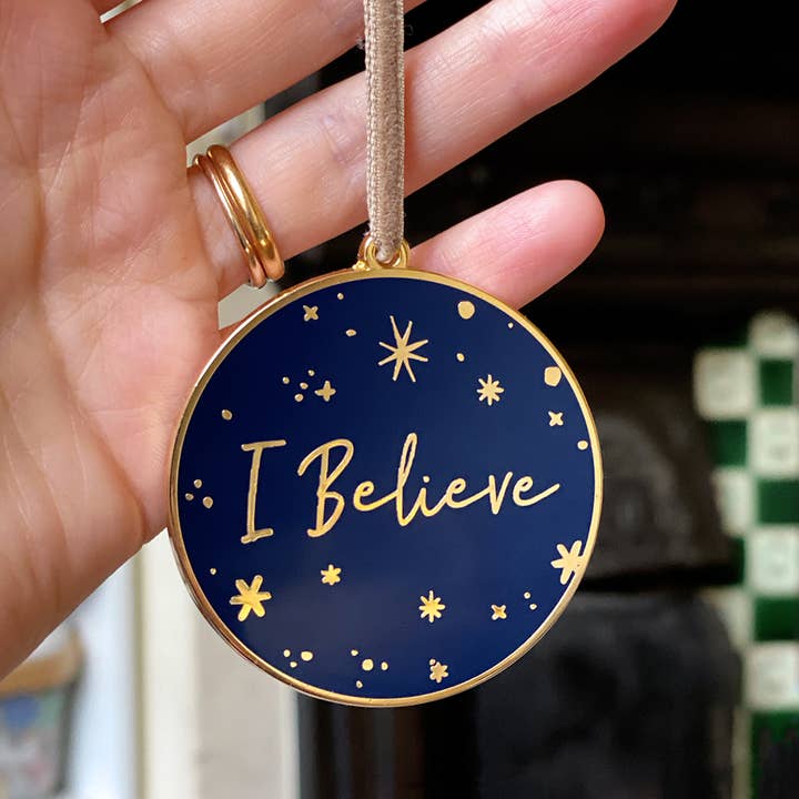 Clara and Macy - Wholesale Ornament - I Believe Enamel Christmas Tree Decoration