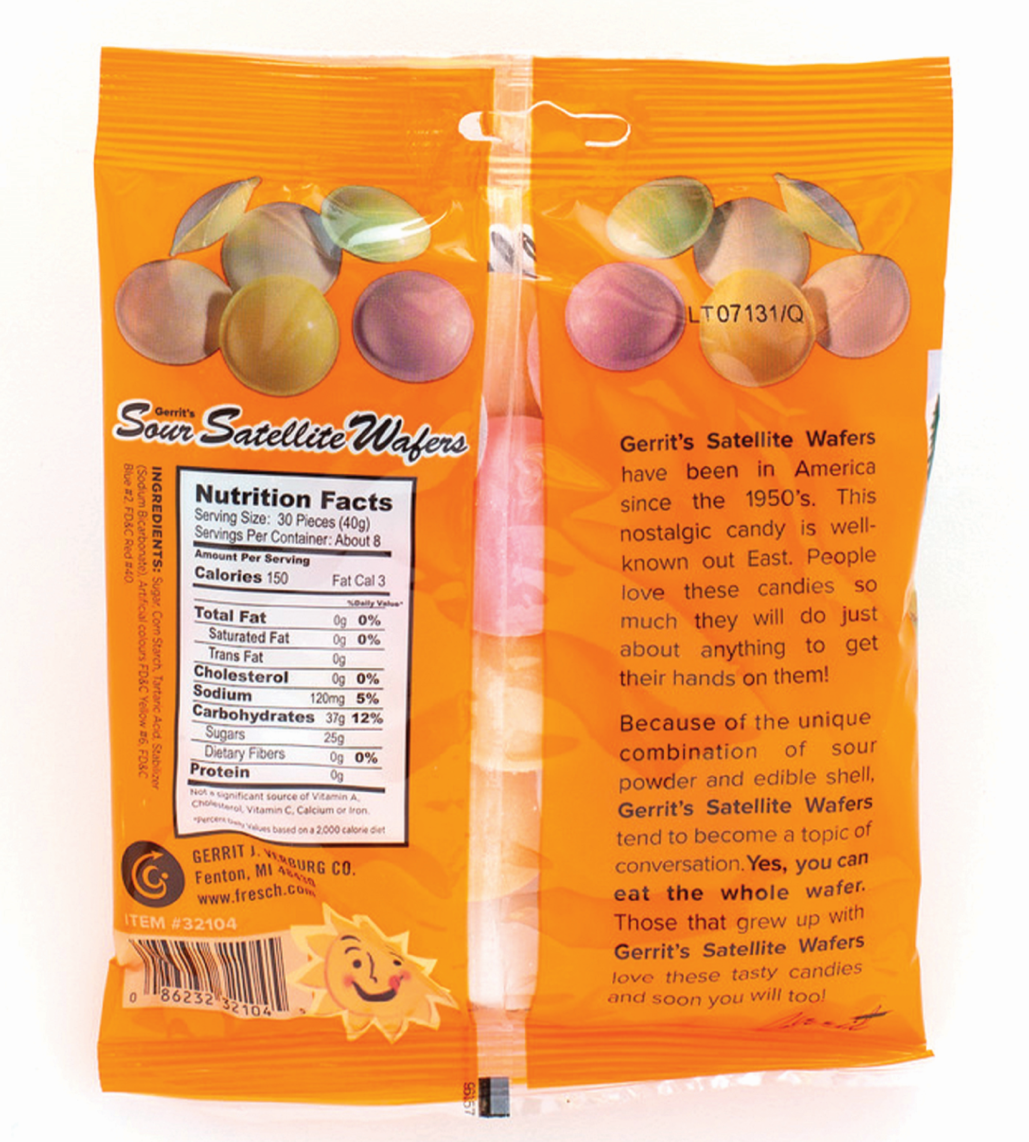 Candy Barn Express - Wholesale Hard Candy - Gerrit's Sour Satellite Wafers - 12 Ct. / 1.23 Oz. Bag1