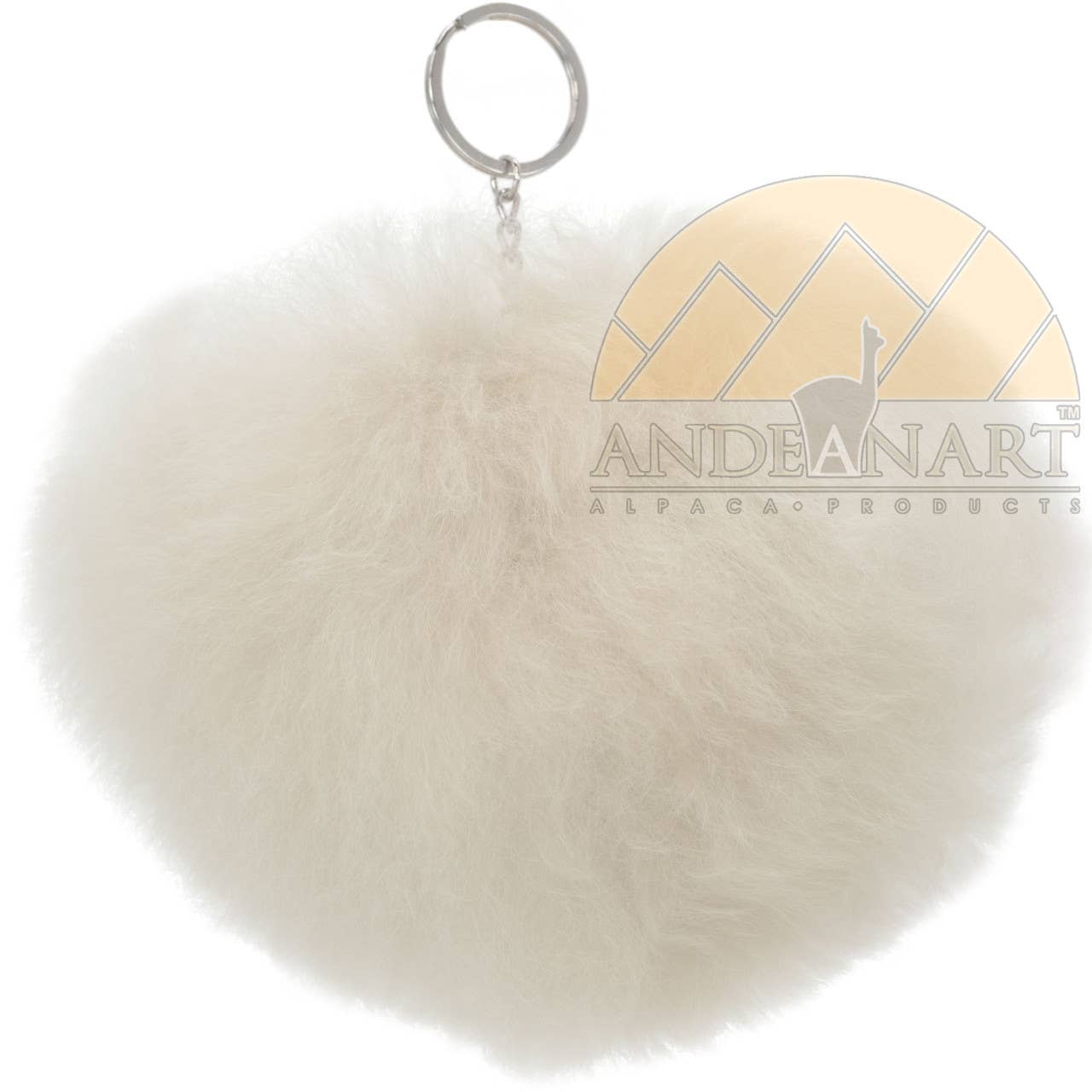 AndeanArt – Engroshandel Nøglering - Dame – Ny!!! Alpaca pels hjerteformet nøglering 4,5" - US LAGER3