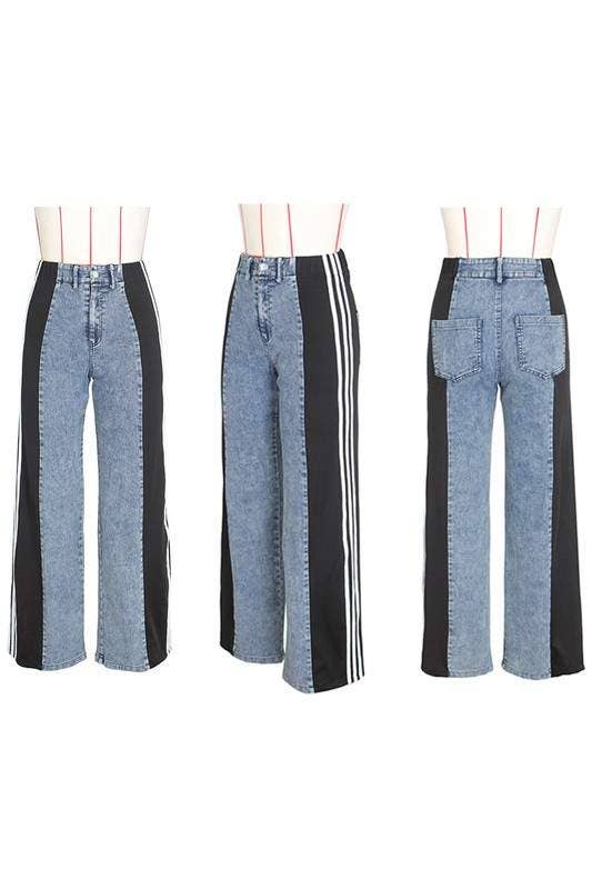 Queen Fashion - Wholesale Jeans - Women's - two tone denim long pants6