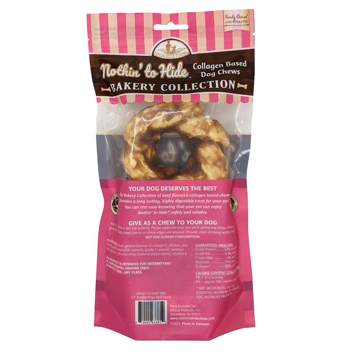 Playful Tail - Vente Friandises – chien - Friandises pour chiens Nothin' To Hide Bakery en forme de bœuf tressé (2 tailles disponibles)1