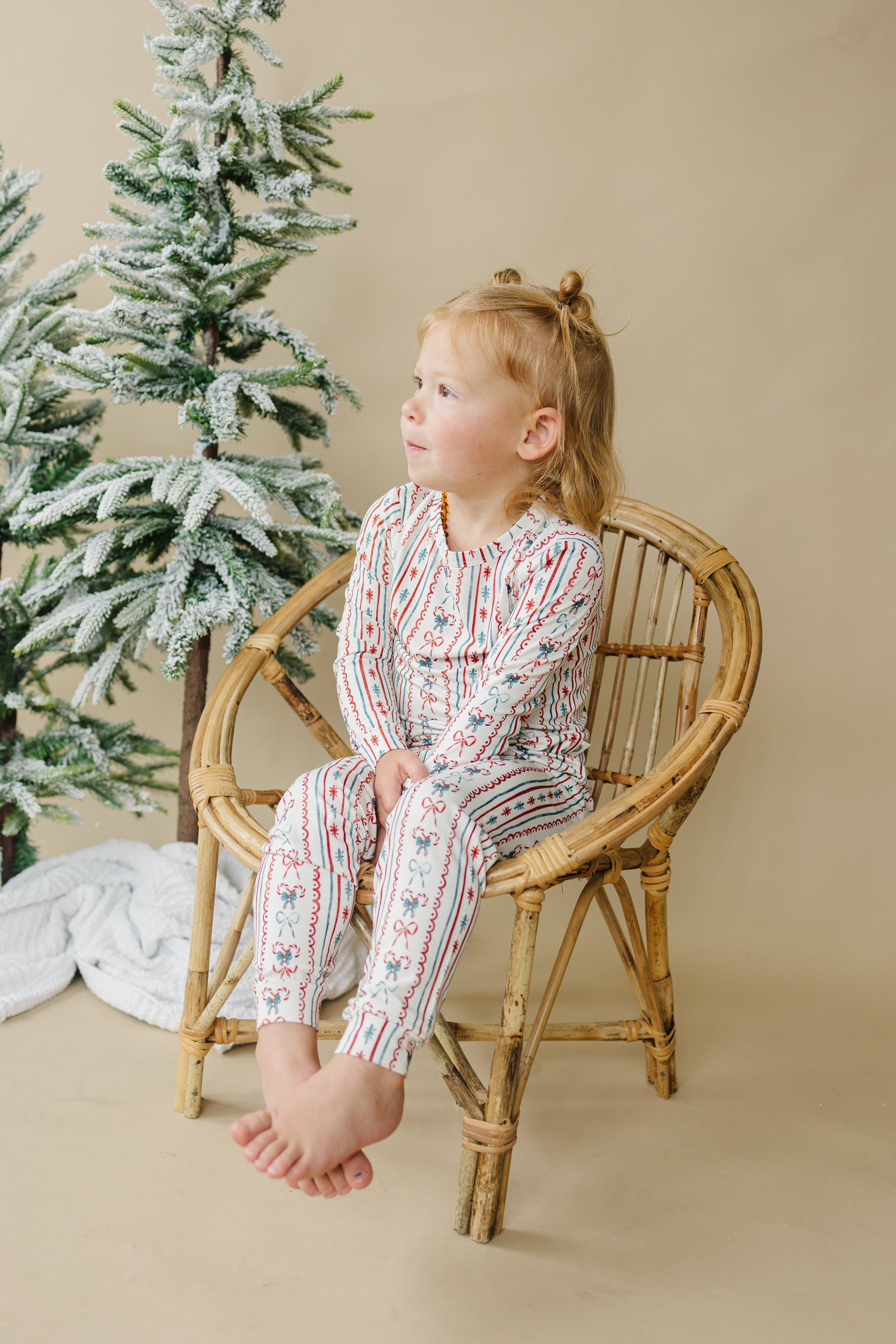 Little Joy Co. - Wholesale Sleepwear Set - Kids - Candy Cane Lane Bamboo Christmas Pajamas - 2pc Set6