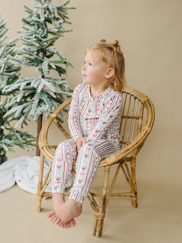 Little Joy Co. - Wholesale Sleepwear Set - Kids - Candy Cane Lane Bamboo Christmas Pajamas - 2pc Set6