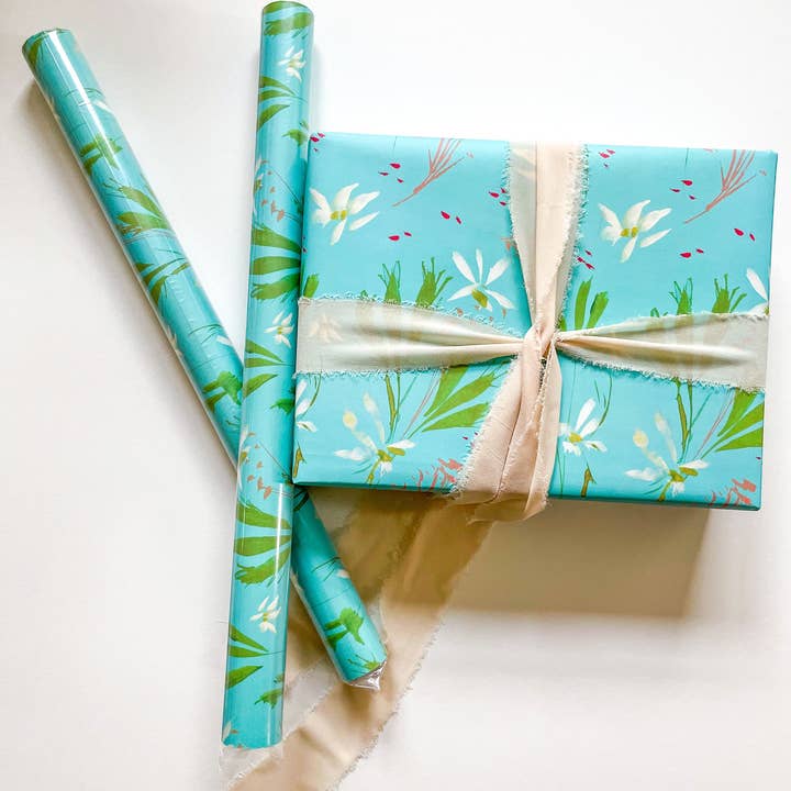 Wrapping Sheets- Vintage Blue Floral for wholesale by LaCott Fine Art