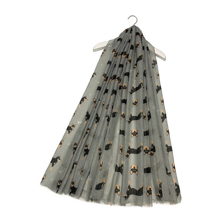 Fashion Scarf World – Engroshandel Tørklæde - Dame – Husky Hund Print Flosset Tørklæde