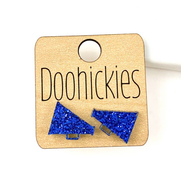 Doohickies - Wholesale Stud/Post Earrings - 15mm School Spirit Megaphone Studs - Custom Spirit Earrings5