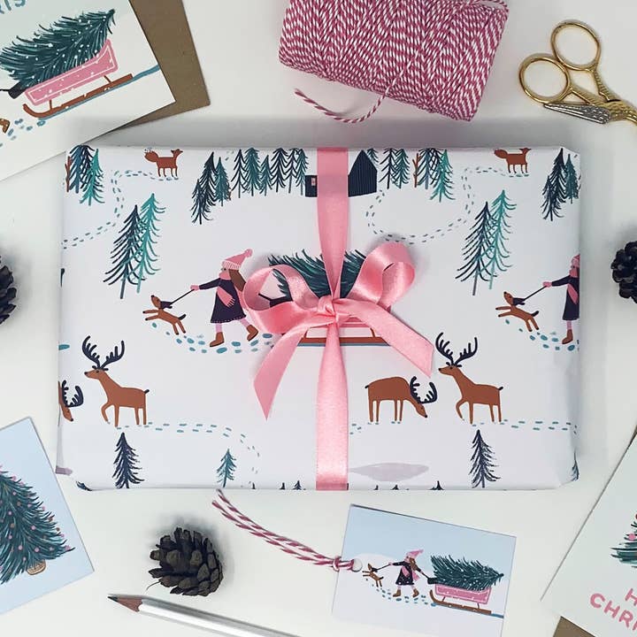 Envoltorio de regalo con escena de invierno para venta al por mayor de Lomond Paper Co