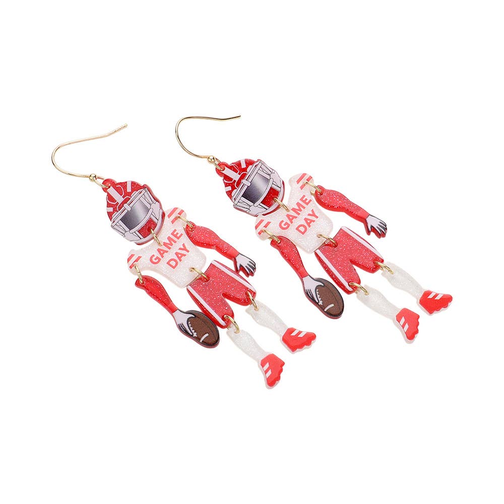 Sensibling Corp. – wholesale Dangle earrings – Resin GAME DAY Football Player Dangle Earrings19