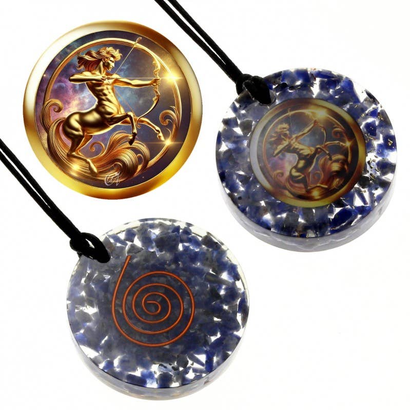 UniArt – Großhandel Spiritueller Stein/Kristall – Orgonit-Anhänger mit Sternzeichenfigur8