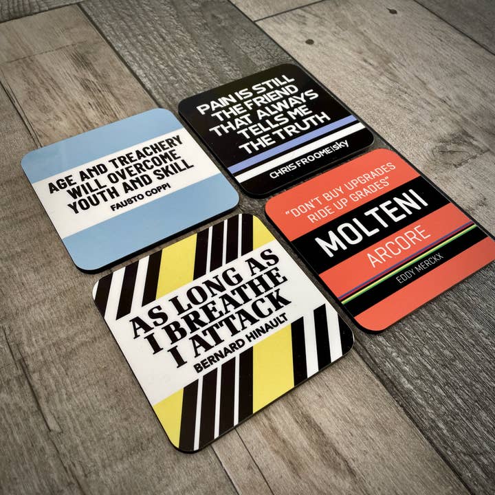 EllieBeanPrints – wholesale Coasters – Classic Race Edition Cycling Jersey Coaster Set6