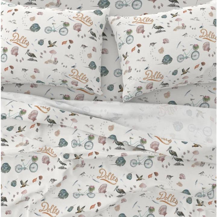 East Coast Vibes Sheets for wholesale by Fox & Willow Design Studio