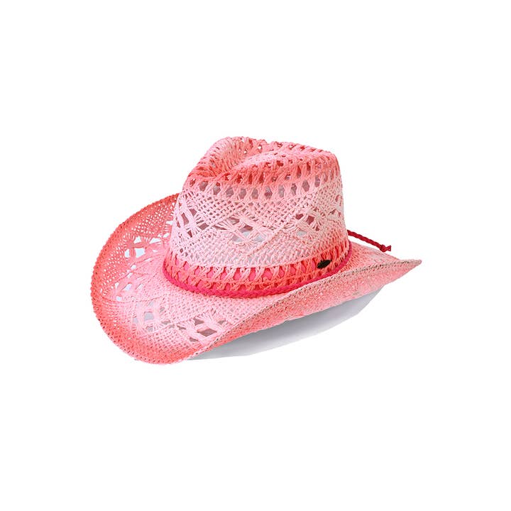 Hana - Wholesale Cowboy Hat - Kids - C.C KIDS Braided Suede Trim Band Weave Cowboy Hat
