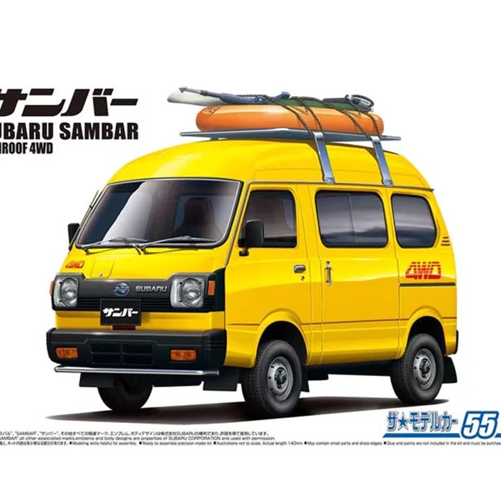 Aoshima: 1/24 SUBARU TT1 SAMBAR HØJT TAG 4WD '80 Skalamodelsæt #55 for engroshandel hos The Shumi Company