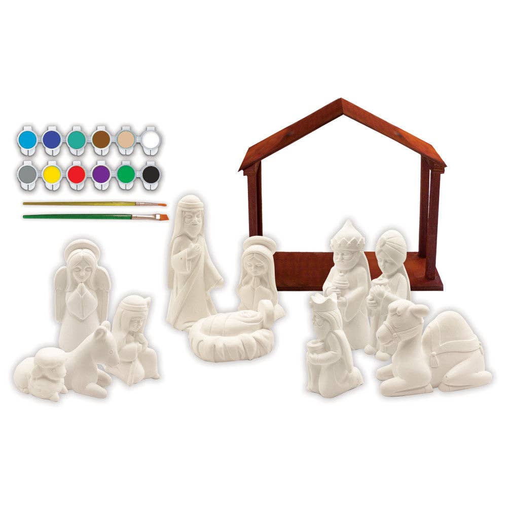 Masterpieces Puzzles - Wholesale DIY Craft Kit - Nativity Scene - Plaster Figurine Paint Set1