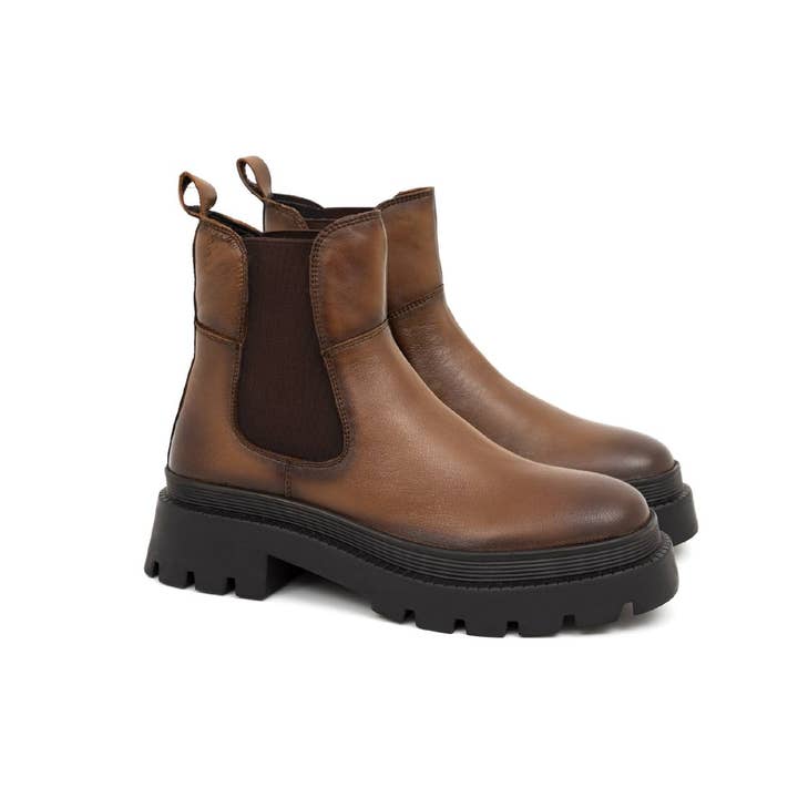 Botines De Mujer De Piel Marrón W-Nuby-Tan para venta al por mayor de Harris Hawk