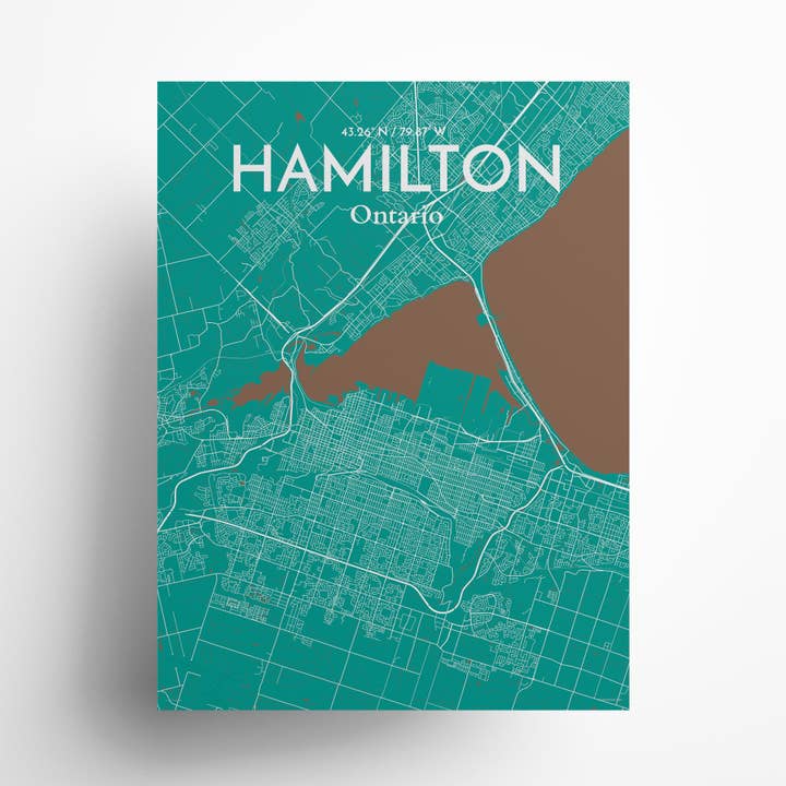Hamilton City Map Poster for wholesale by OurPoster.com