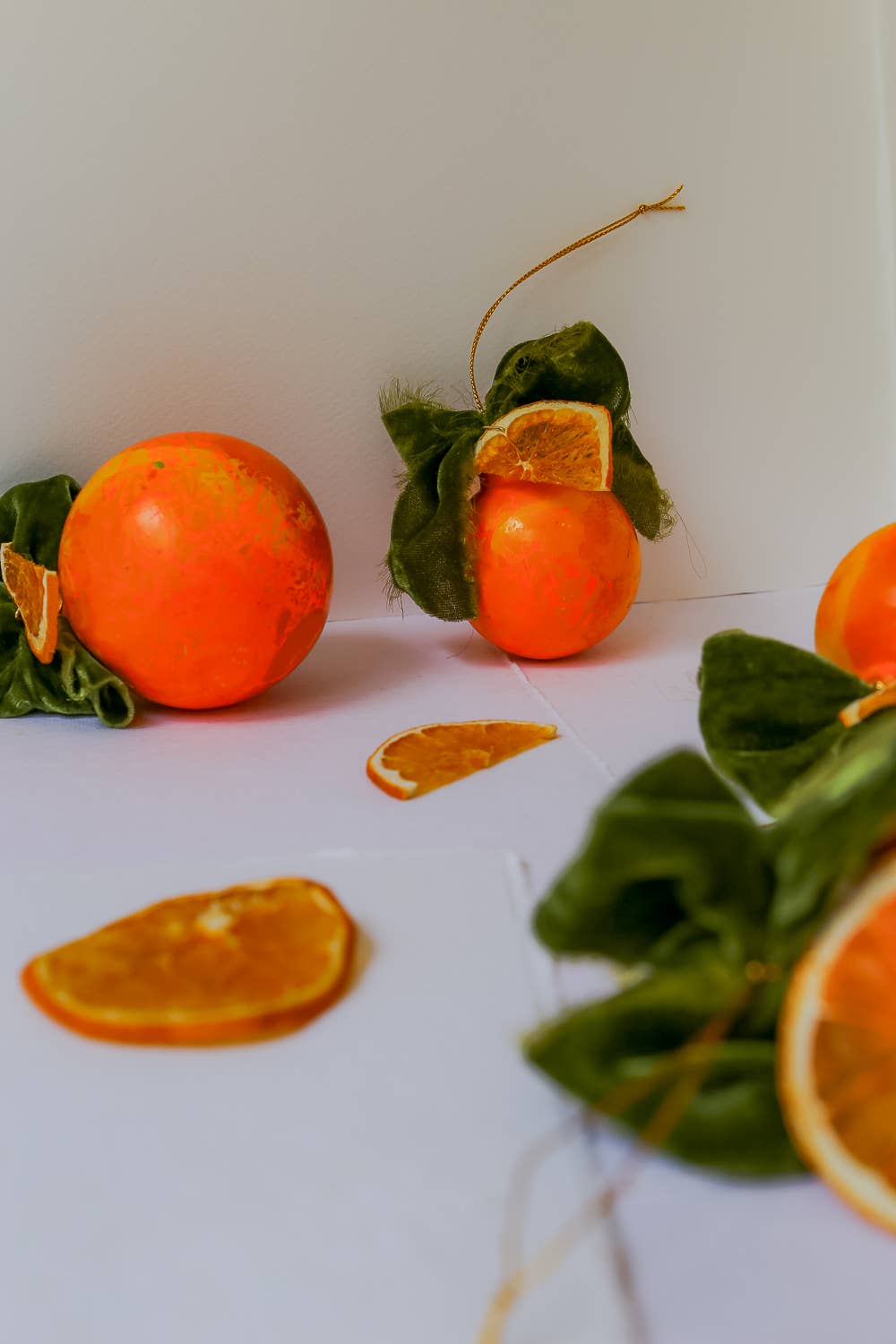 Kristin Cronic Studio - Wholesale Ornament - Orange Moss and Peel Painted Ornament | Hand painted5