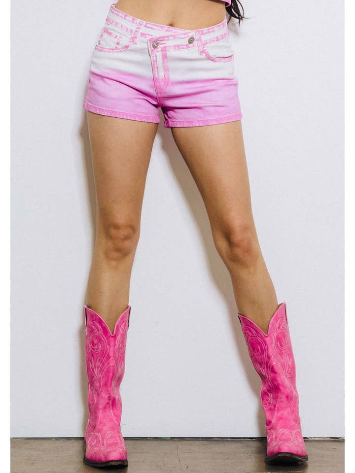 Vibrant M.i.U - Wholesale Shorts - Women's - Ombre Sky Crossfront Shorts
