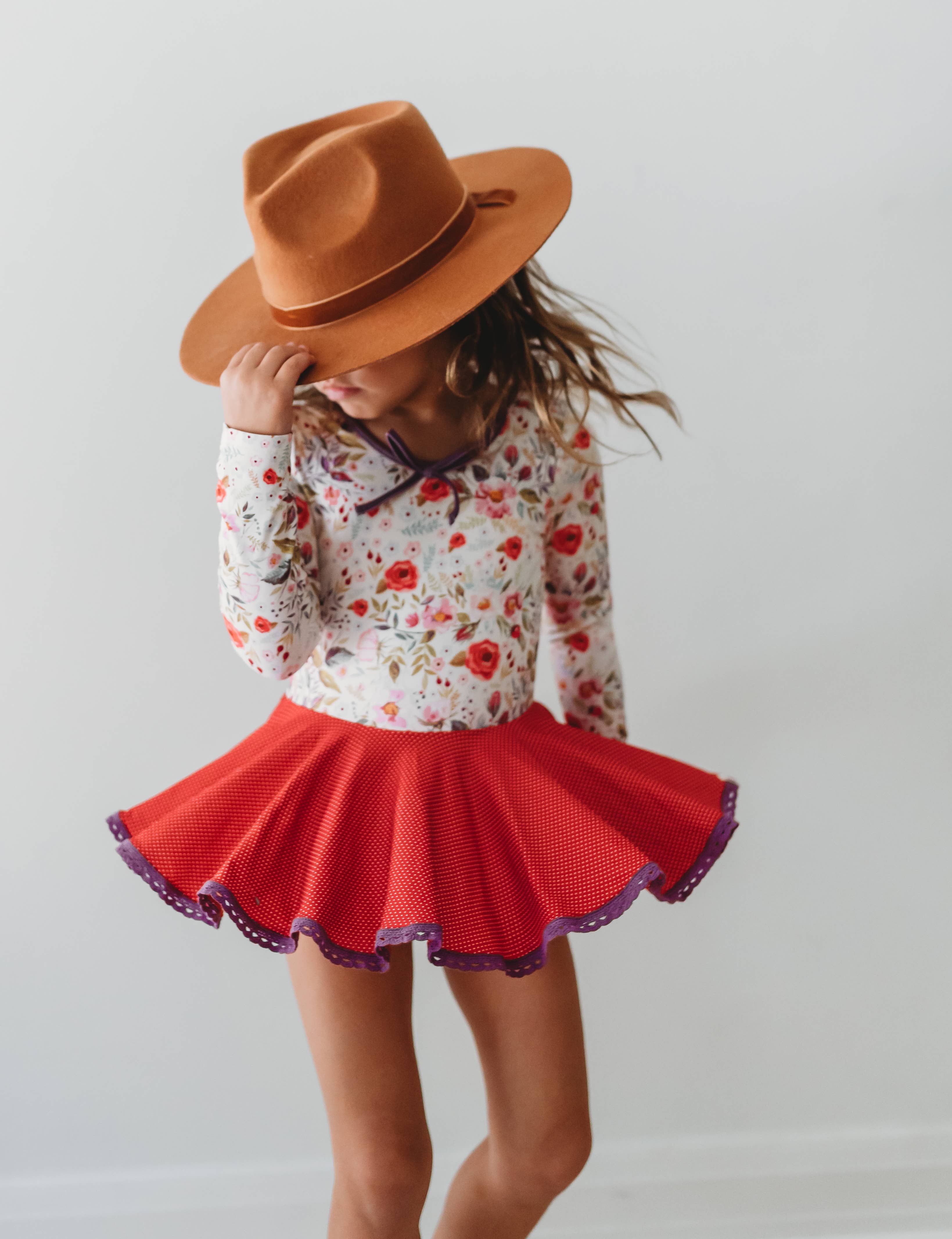 Cheeky Plum – Engroshandel Leotard - Børn – Farrah Leotard - Cottage Rød3