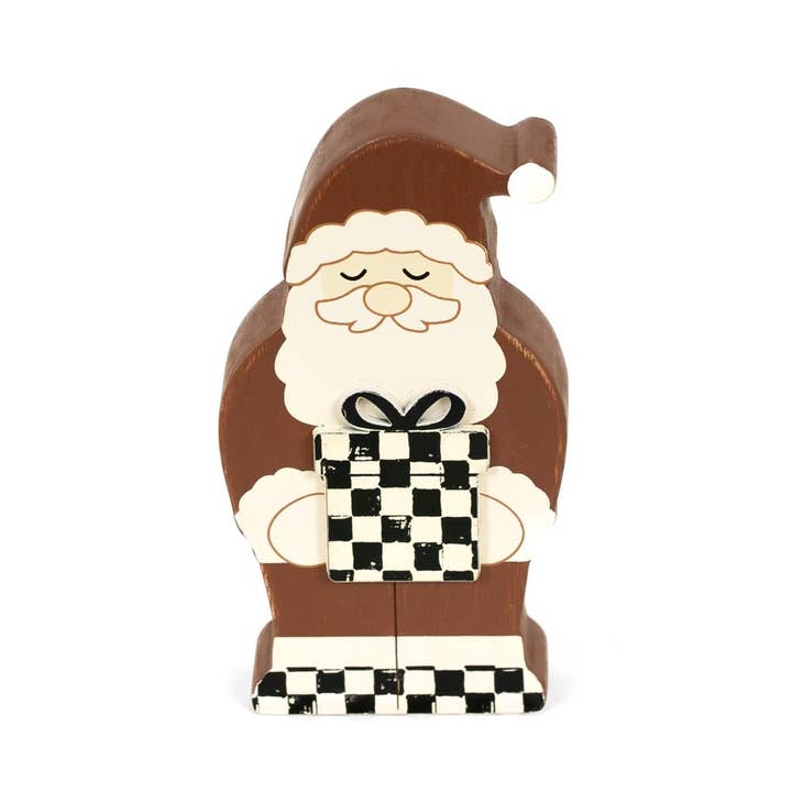 71310 - 3x6 chunky wood shape (SANTA) Christmas for wholesale by Devanie At Home (Formerly Adams & Co.)
