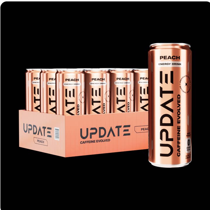 Update Peach Energy Drink | 12-pack for wholesale by UPDATE®
