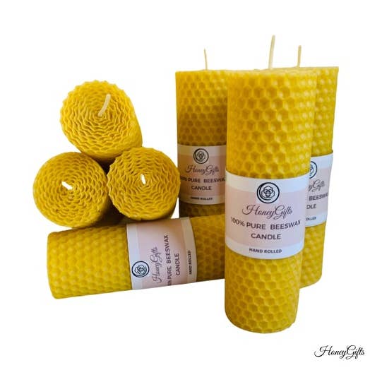 100% Pure hand rolled beeswax candles, honey candles for wholesale by HoneyGifts