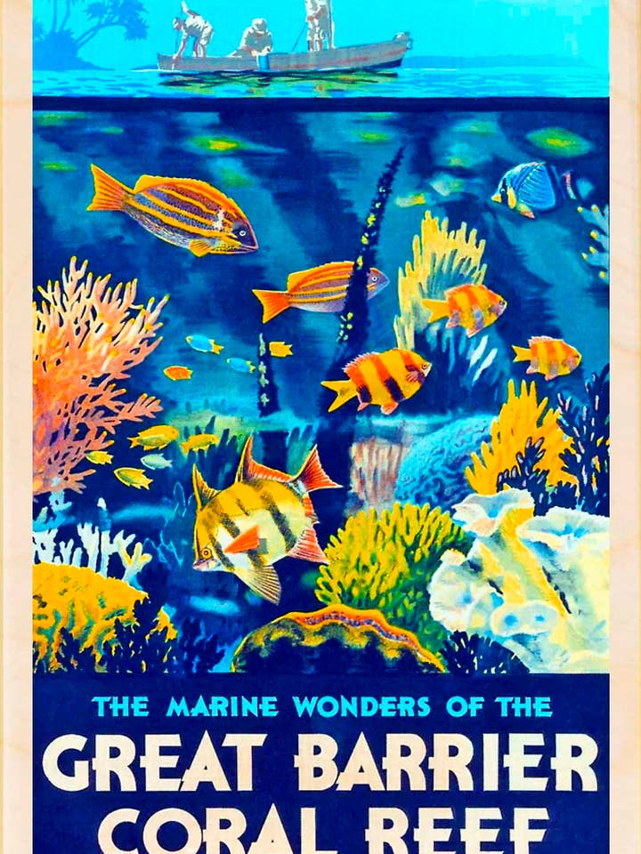 Stora barriärrevet, Australien - Miljövänliga souvenirer för wholesale av THE WOODEN POSTCARD COMPANY