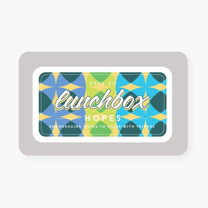 Lunchbox Hopes set of 24 notecards in metal tin for wholesale by 2021 Co.