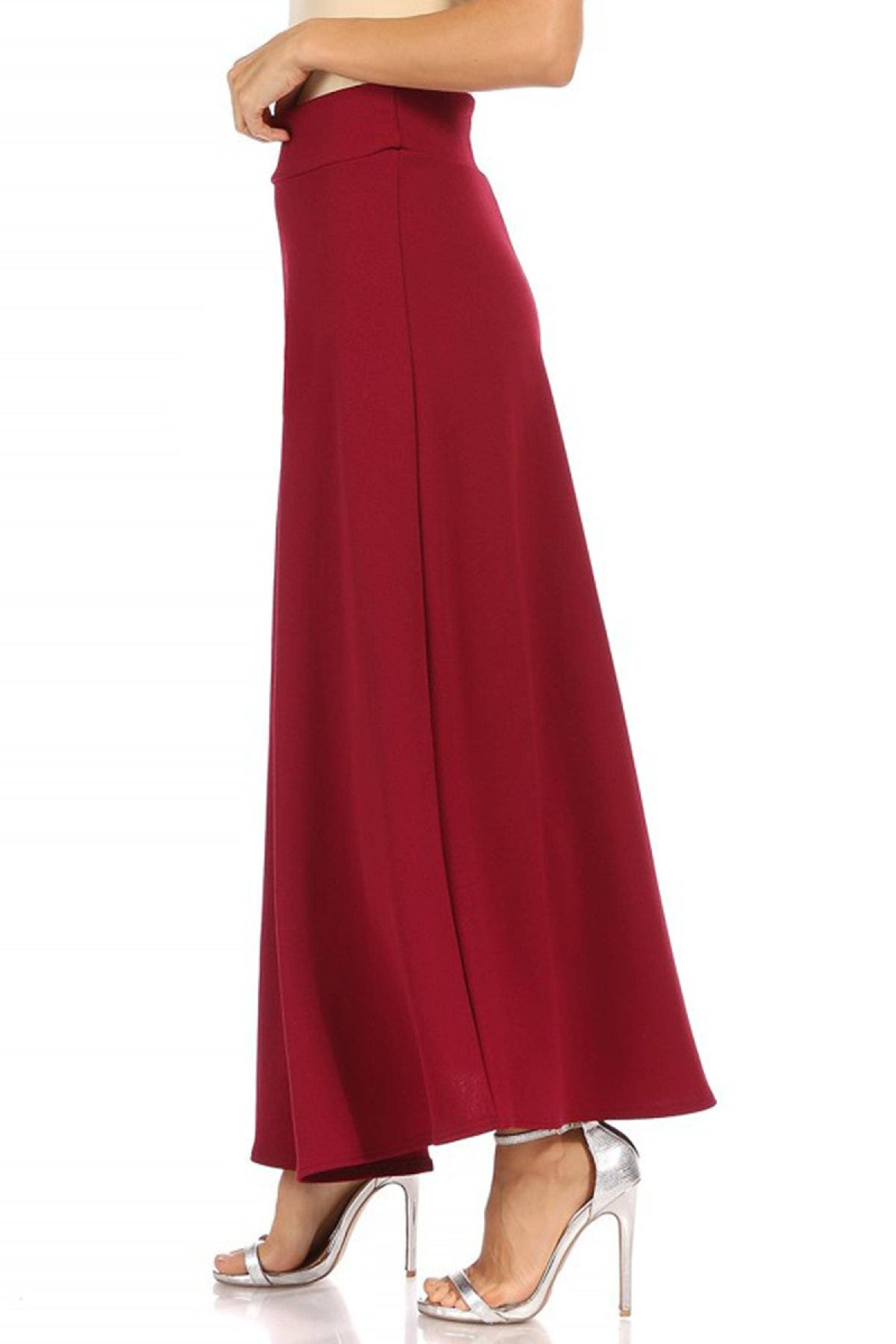 MOA COLLECTION - Wholesale Skirt - Women's - Women's Casual Solid Flare A-line Long Skirt6