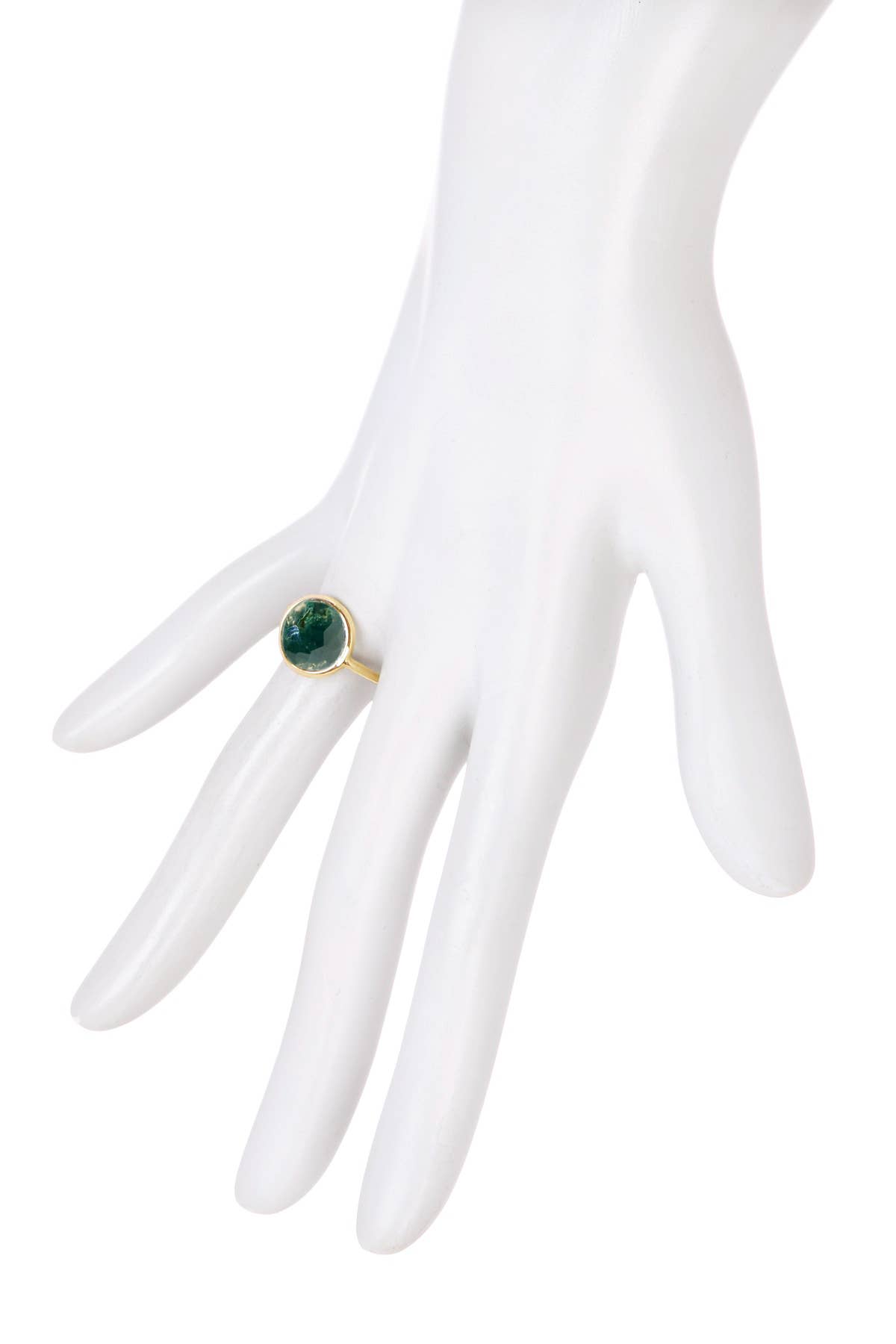 Zoey Simmons - Wholesale Cocktail/Statement Ring - Moss Agate Lollipop Ring - GF2