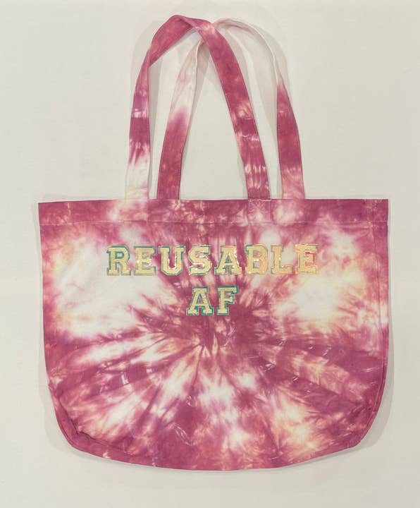The Mini Mart Studio - Wholesale Tote Bag - Women's - Fall Color! Reusable Af Tie-dye Canvas Tote Bag | Eco-friendly Tote | Cute Carryall | Unique Gift for Her | Cotton Tote | Shopping Bag8
