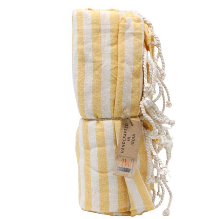 Ancient Wisdom - Wholesale Swim Cover Up - Women's - Cotton Pareo Throw - 100x180 cm - Sunny Yellow1