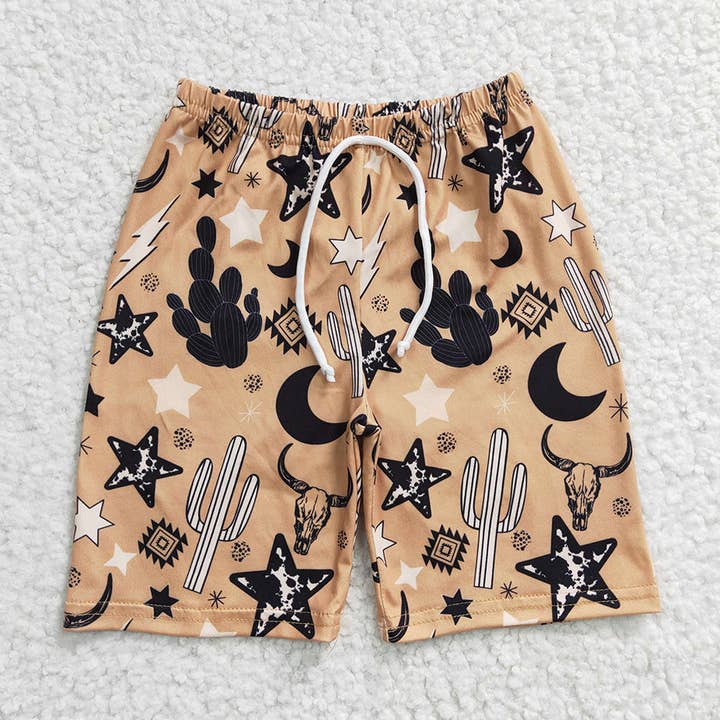 Aier Wholesale - Wholesale Swim Shorts - Kids - Baby Boys Cow Star Western Trunks Swimsuits0