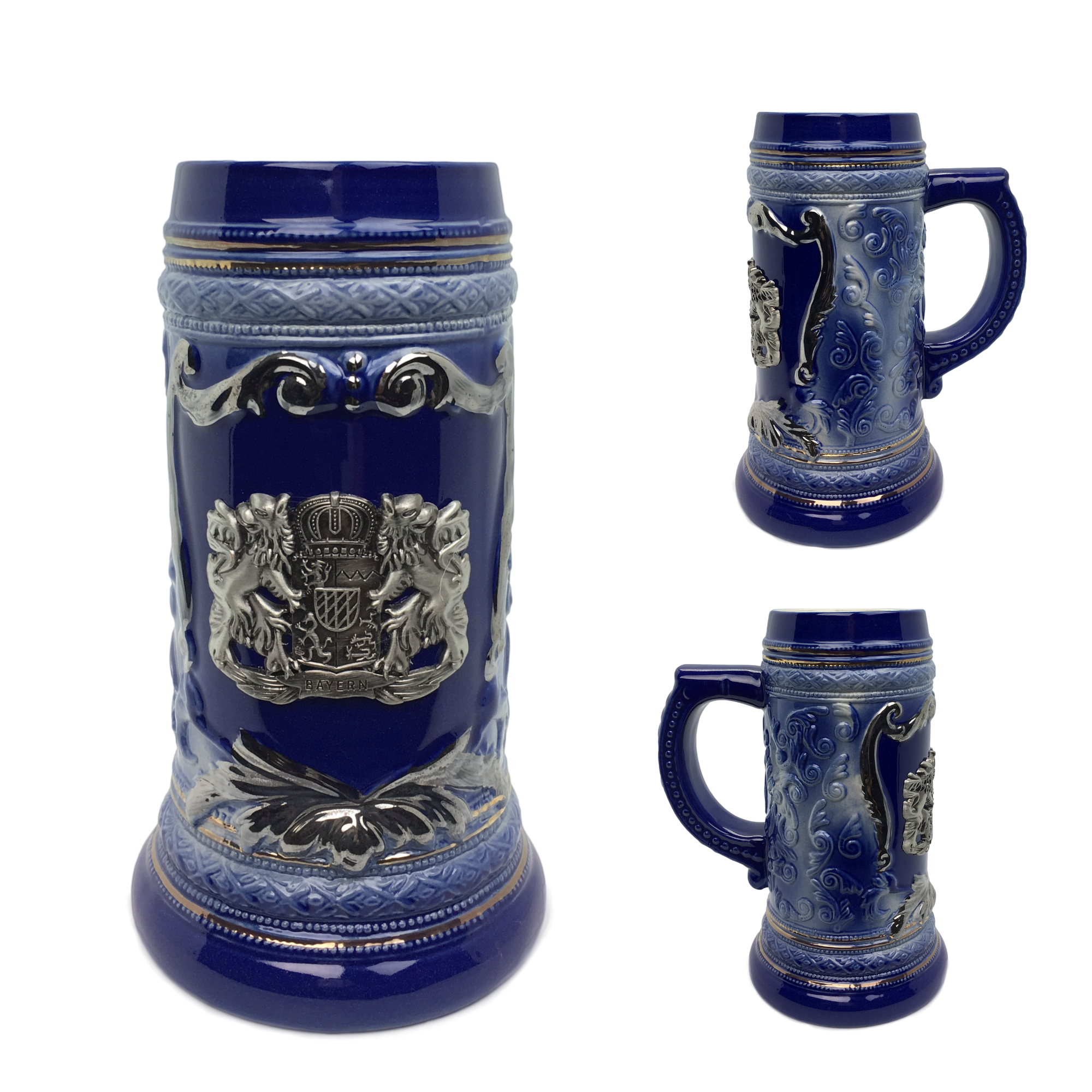 European Heritage Gifts - Wholesale Beer Glass/Mug - Deluxe Relief Bayern Medallion German Beer Stein3