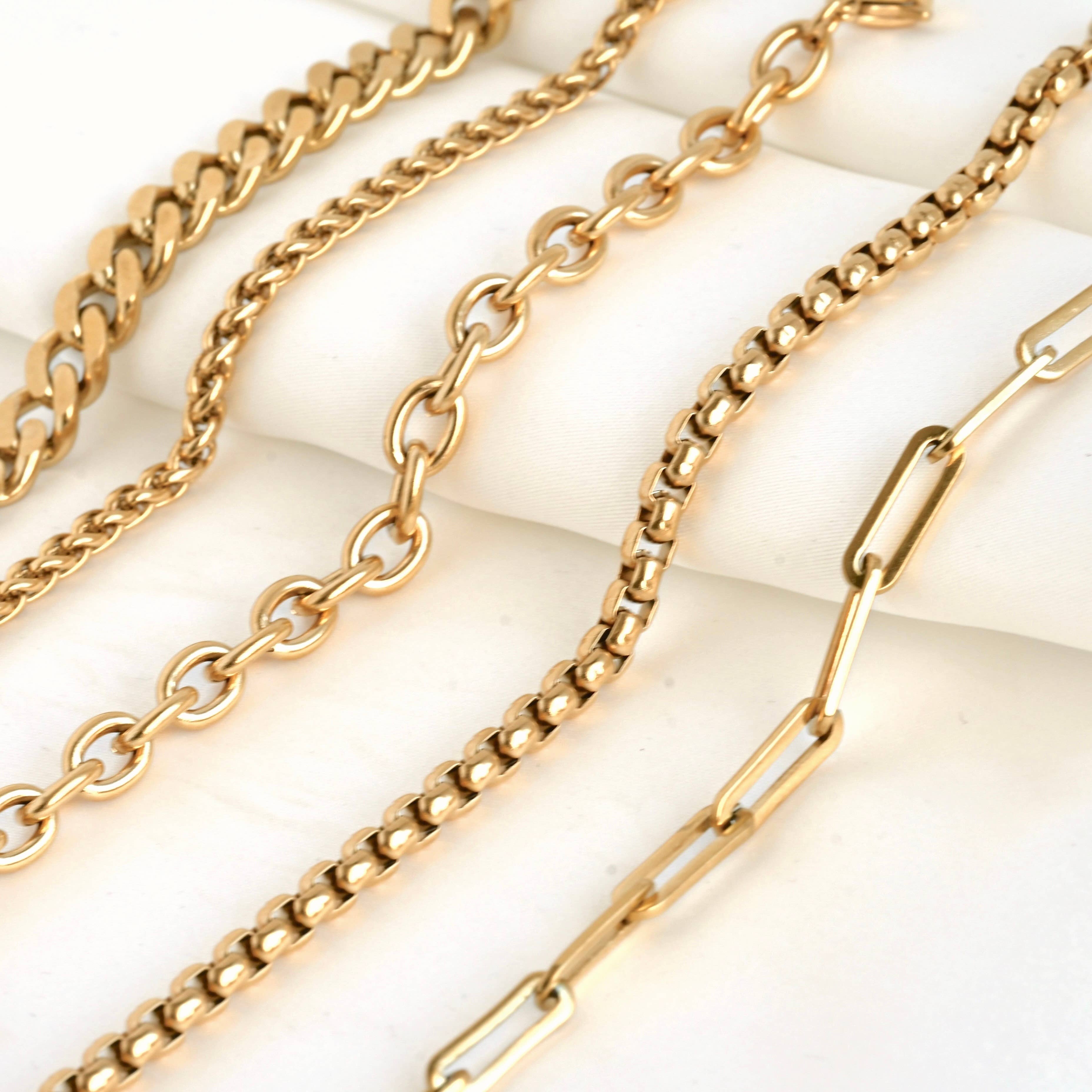 Blueyejewelry - Vente Bracelets maillon et chaîne - Bracelets audacieux en acier inoxydable - Bracelet épais en or et en argent6