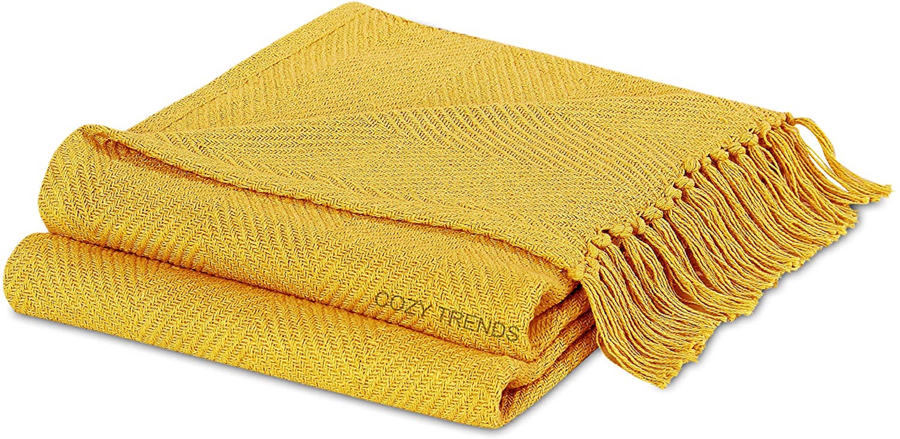 COZY HOMES COLLECTION - Wholesale Throw Blanket - Handwoven Cotton All Season Throw Blankets Chevron Set of 212