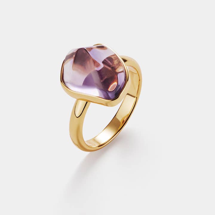 Perimade & Co. LLC - Wholesale Cocktail/Statement Ring - Natural Purple Amethyst Crystal Ring in 925 Sterling Silver6