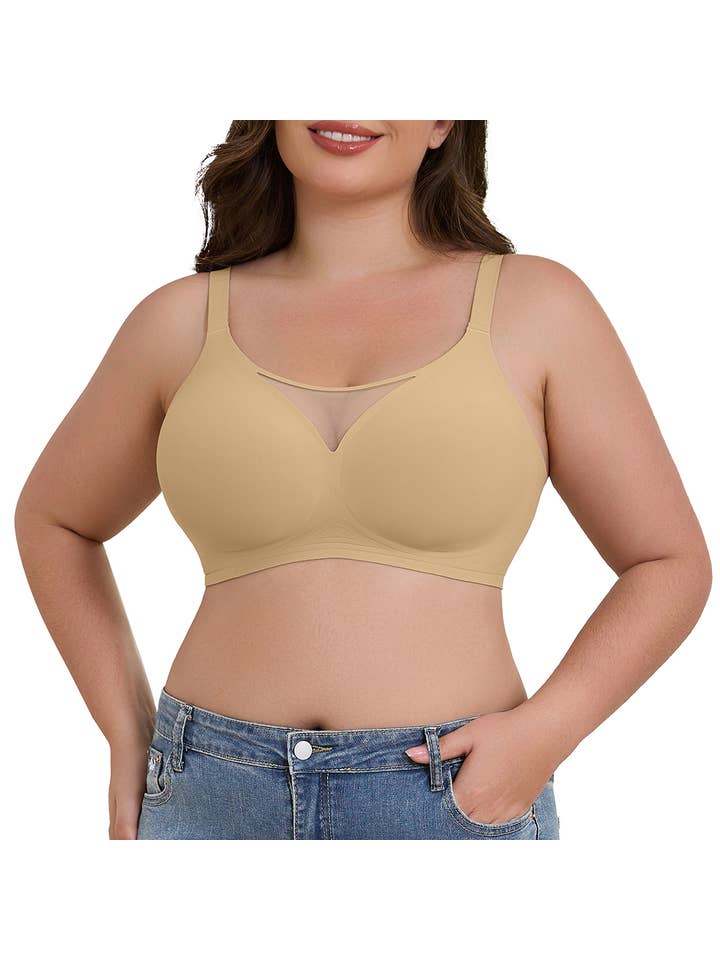 SHAPERX - Vente Soutien-gorge – femme - Soutien-gorge sans fil à mailles en V SHAPERX10