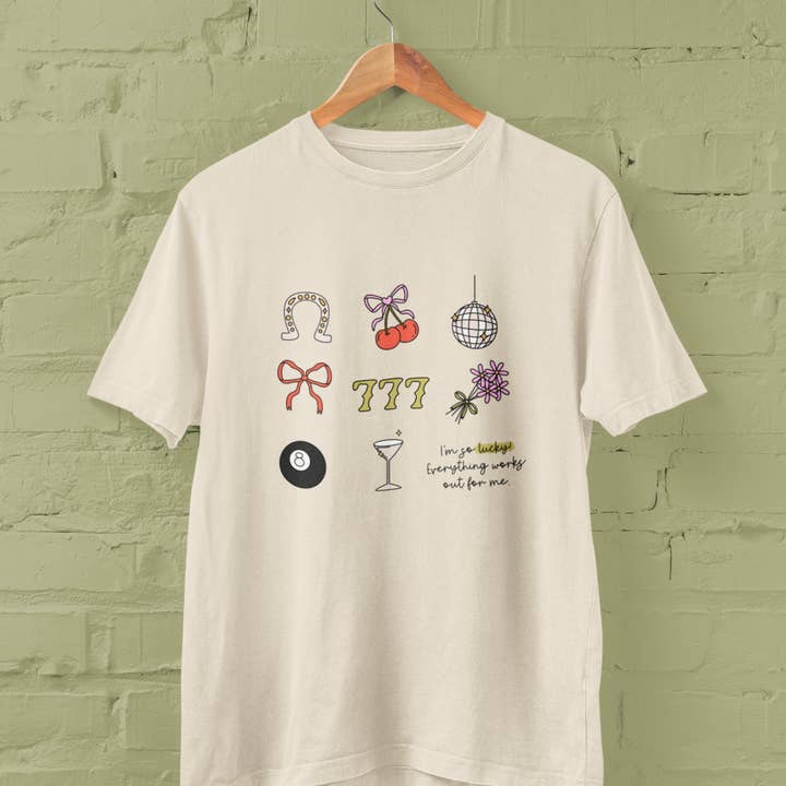 I'm So Lucky Everything Always Works Out For Me Graphic Top for wholesale by amarieacreates